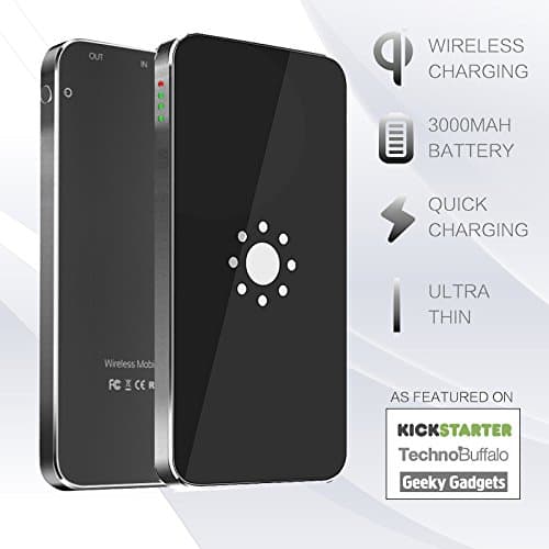 Blackberry Passport Qi Wireless Charging Power Bank, Wireless Efficiencyxae; WiPack 3000mAh Wireless Charging External Battery Pack for Passport 4.5 inches SQW100-3 - Black Dimond