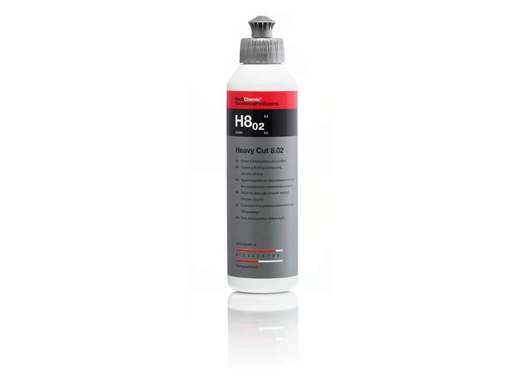 Koch-Chemie H8.02 Heavy Cut Compound |250ml|Cut-8.5 Gloss-5|For Vehicle Detailing|Silicone and Oil-Free|For Pad Use|For Exterior Use|For Professional Use|Since 1968
