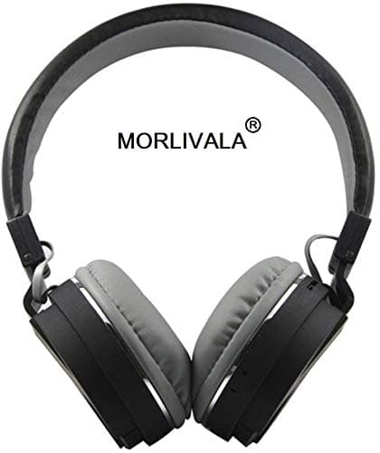 Morlivala SH12 Wireless Bluetooth Headphone for All Mobile with Mic with FM and SD Card Slot with Music and Calling Controls (Black)