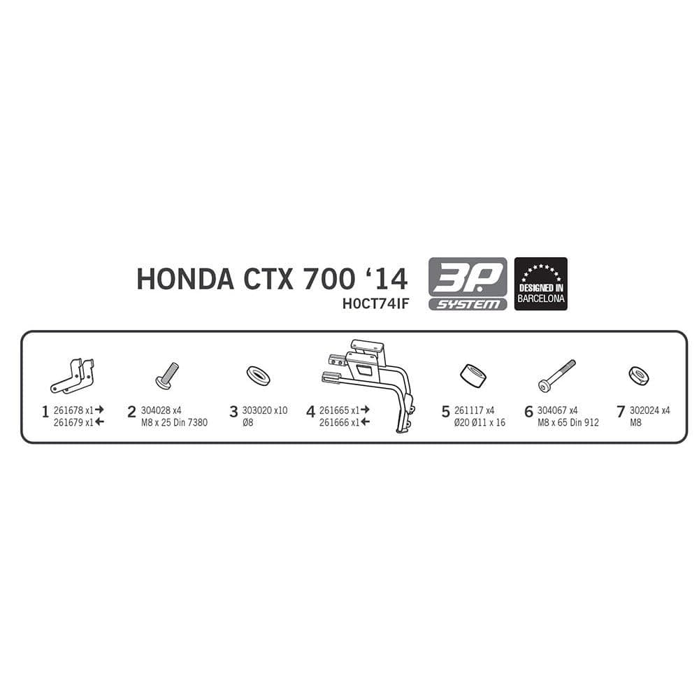 Shad H0CT74IF Honda CTX700/N 14-18 3P System Side Mount