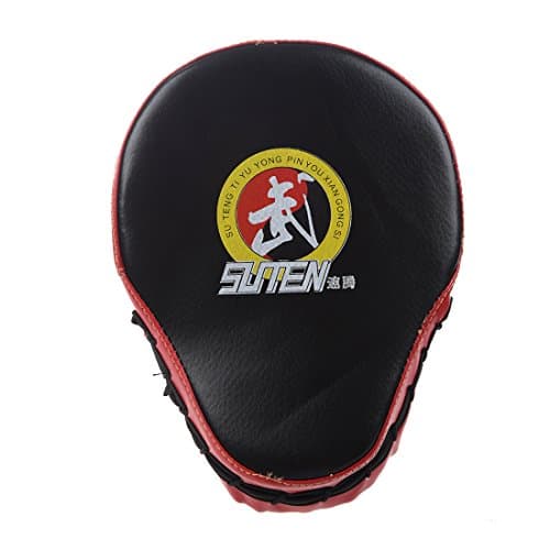 SUTENG PU Leather Boxing Sparring Mitt Training Target Focus Punch Pad Glove Muay Thai Sanda Kick MMA Taekwondo Black