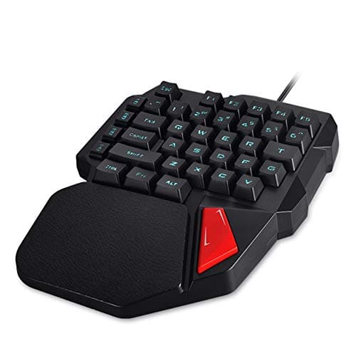 RLIRLI One Handed Keyboard, Compact 38-Key Keyboard, Ergonomic Design Feeling, with Rainbow LED Backlight, Non-Slip and Splash-Proof, Gaming Keyboard