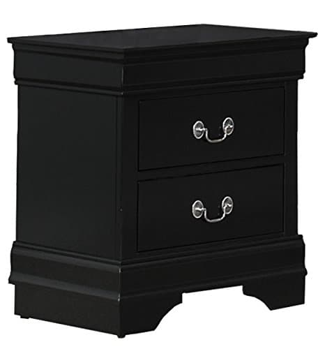 Homelegance Quincy 2-Drawer Nightstand, Black