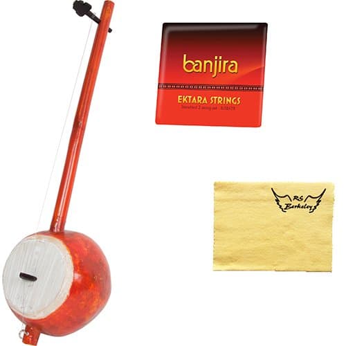 banjira Deluxe Soprano Ektara -Indian Folk Instrument Package w/Accessories
