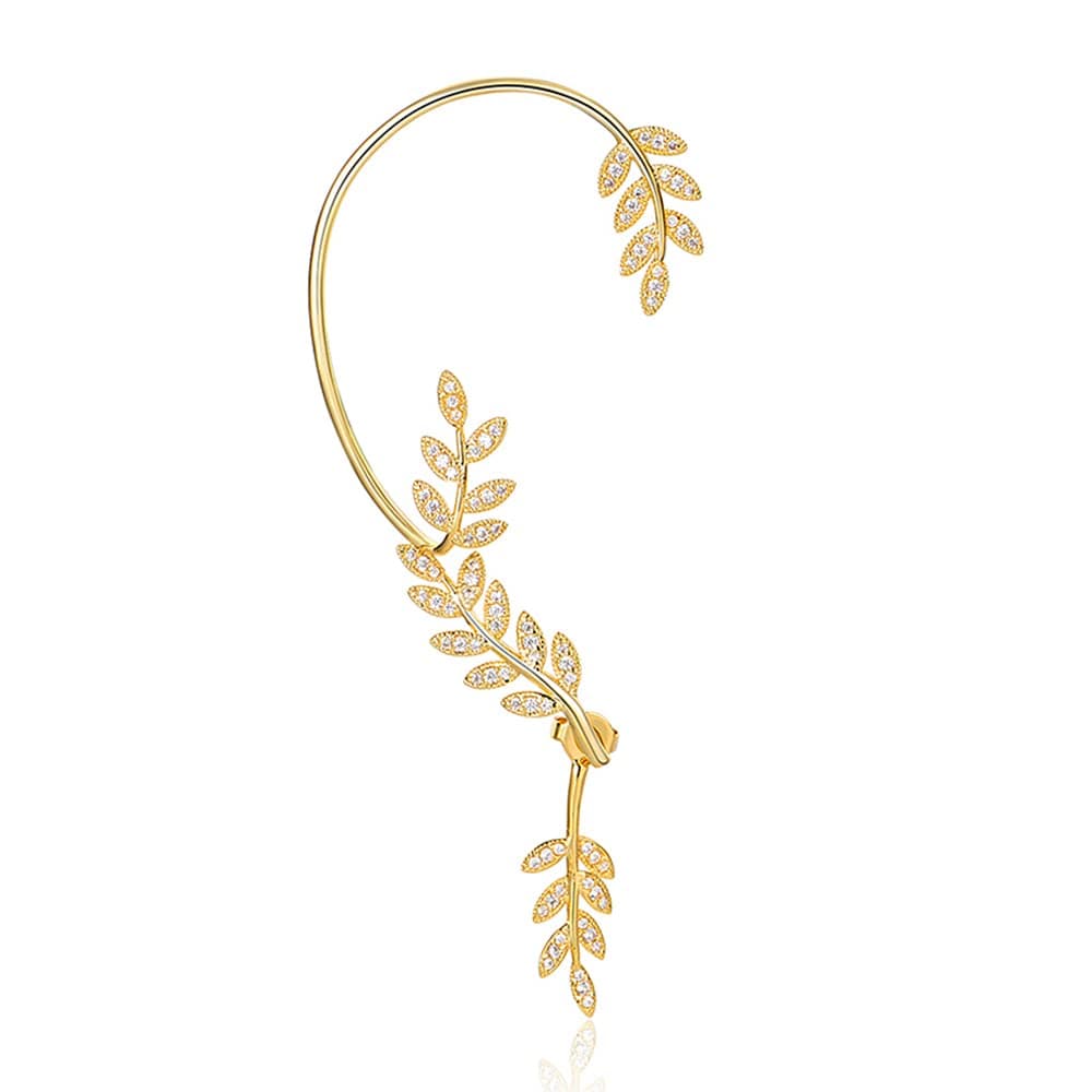 Vercret Gold Cuff Earrings for Women Cartilage Ear Cuff CZ Adjustable Ear Clip Wrap Around Earring No Piercing