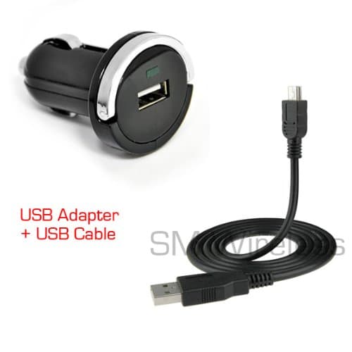 For BlueAnt Q2 / S4 / T1 Bluetooth USB Car Charger Adapter + USB Data Charging Cable
