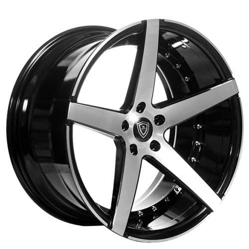Marquee MQ 3226 – 20 Inch Staggered Rims – Set of 4 Black with Brush Face Wheels – Sports Racing Cars – Fits Challenger, Charger, Mustang, Camaro, Cadillac and More (20x9 / 20x10.5) – Car Rim Wheel