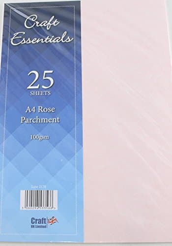 Craft UK pack of 25 A4 Parchment Certificate paper sheets 100gsm (White)
