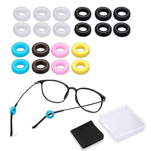 10 Pairs Anti Slip Silicone Glasses Temple Tips Sleeve Retainer, 6 Colors Round Sunglasses Retainer for Kids and Adults Eyeglasses