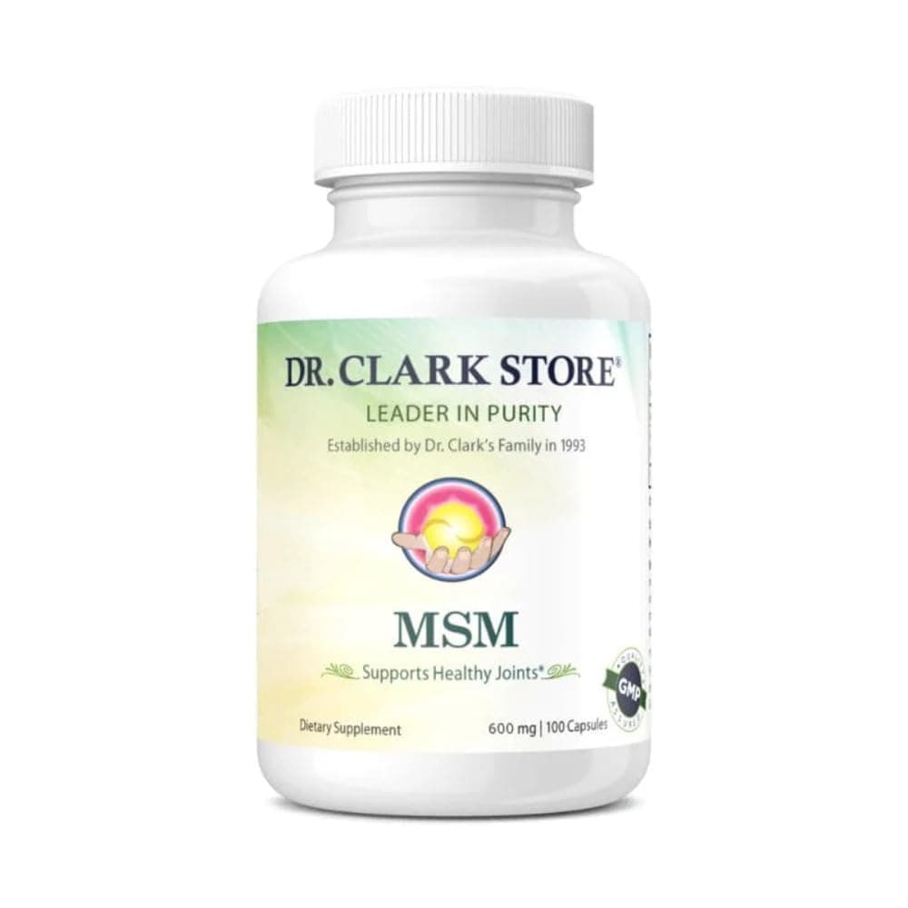 Dr. Clark MSM Supplement – 650mg, 100 Gelatin Capsules, Supports Joint Health & Healthy Skin