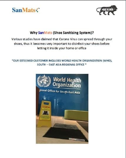 Shoe Sanitizing Mat Without Dryer | Disinfection Entrance Doormat | 2L Capacity