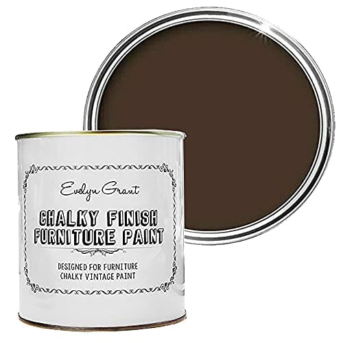 Evelyn Grant Chalk Furniture Paint | 500ml in 30+ Colours | Ultra-Premium Protection for Furniture & Cupboard | Interior & Exterior Wood Paint | Vintage Chalky Matt Finish (Dark Brown)