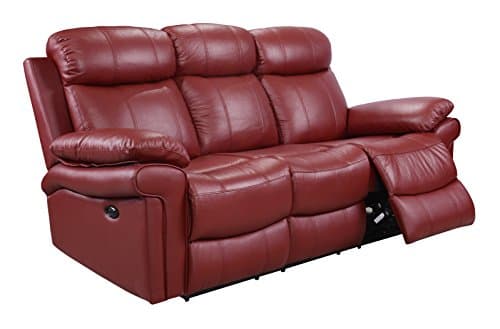 Oliver Pierce Hudson Reclining Leather Sofa, Red