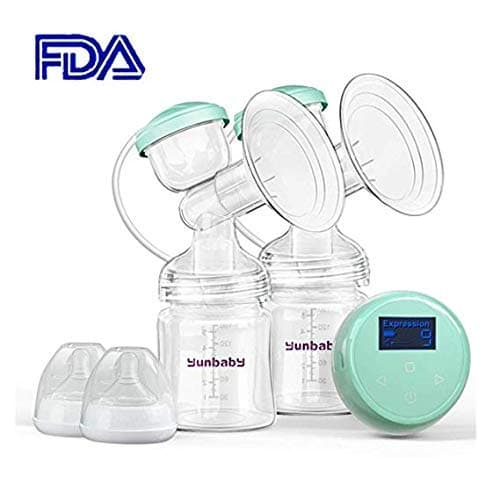 Double Breast Pump Electric, Comfort Breast Pump with Massage Mode, Rechargeable Battery USB Charging Voice Guide, BPA Free