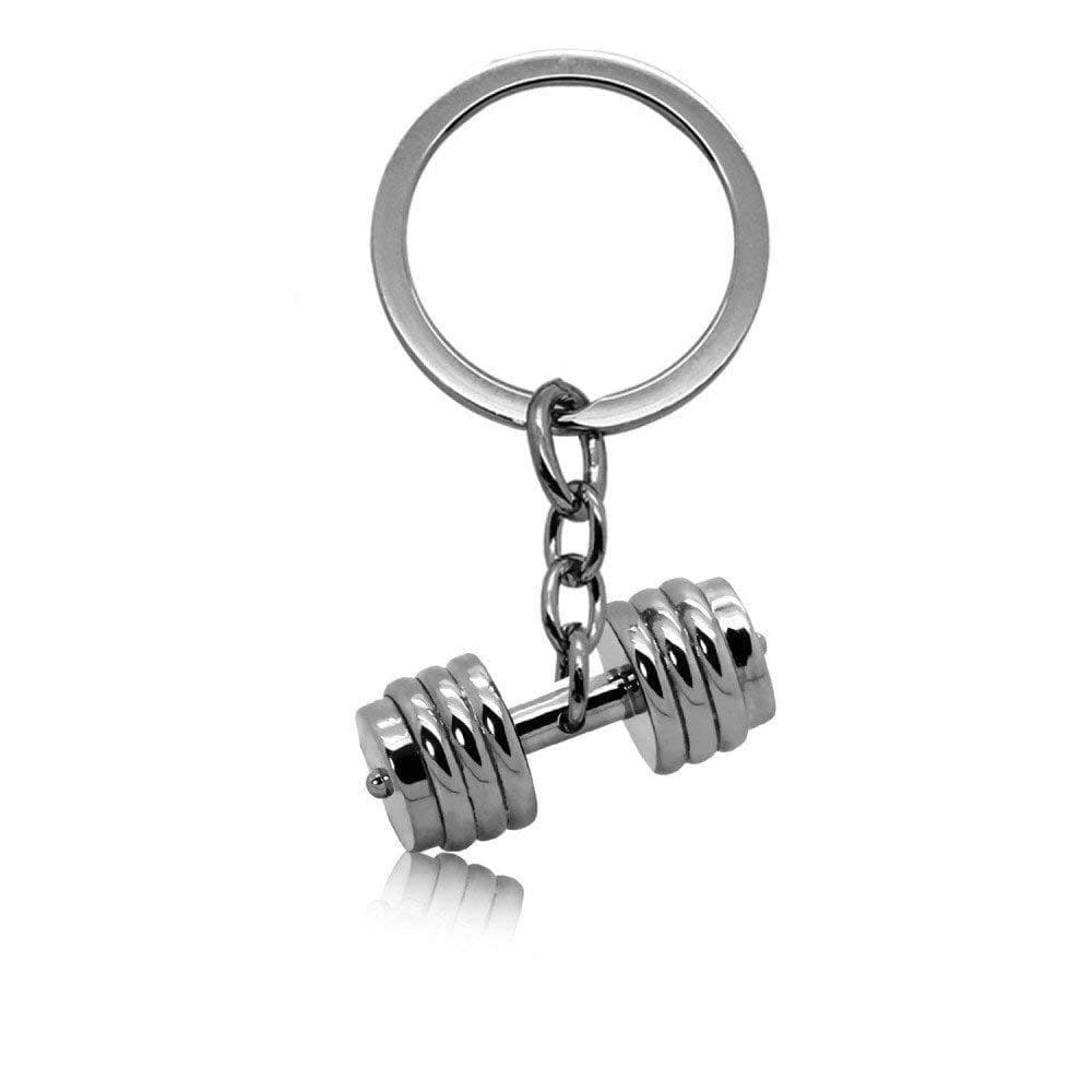 Elegant Attire ClubElegant Attire Club Dumbbells silver steel keychain for gym lovers