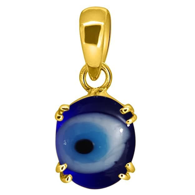 DINJEWEL 8.25 Ratti / 7.50 Carat Certified Evil Eye Gold Pendant For Men And Women