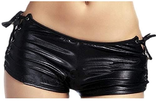 Women's Hotpants Booty Shorts Wetlook Patent Leather Design