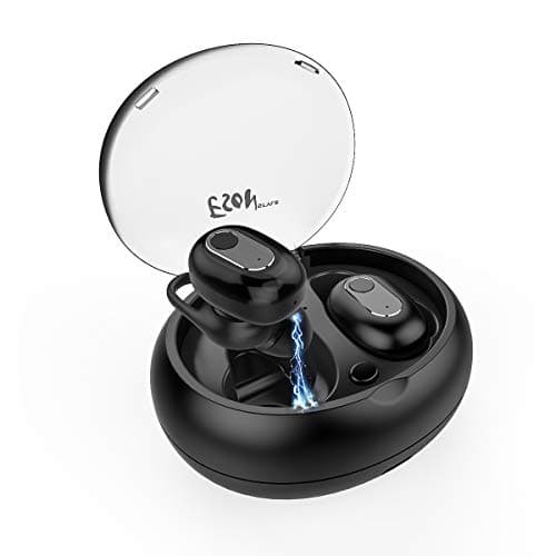 Esonstyle TWS True Wireless Earbuds, Mini Wireless Bluetooth Earbuds 15-Hrs Playtime Charging Case, Stereo Bluetooth 5.0 Headphones, TWS Bluetooth Headphone Microphone Cell Phone (Black) (Black)