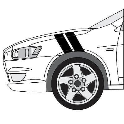 Mitsubishi Lancer Hash Mark Stripes Grand Sport Fender Bar Decals