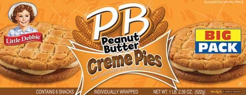 Little Debbies Peanut Butter Creme Cookies, 12-Count Pack, 2.5-Inch Diameter