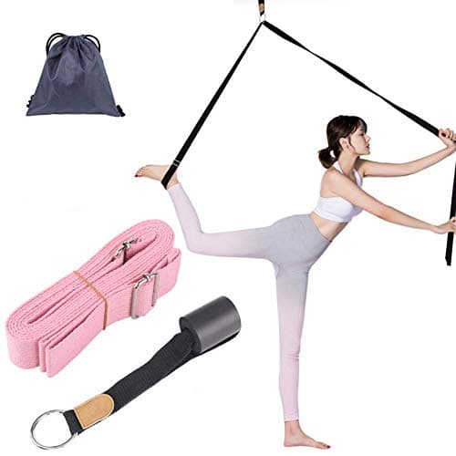 Xroam Yoga Strap/Stretch Band with Safe Adjustable Metal D-Ring - Yoga Strap for Stretching-Stretching Strap Band for Yoga Physical Therapy, Dance and Pilates, Gymnastics, Hamstring Strength Training