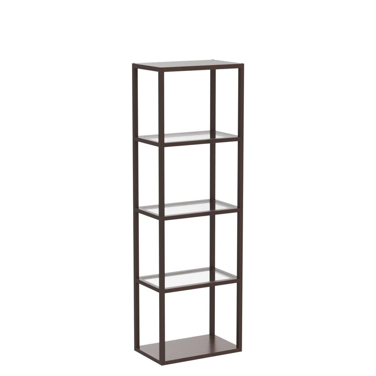 FENLO Fantasy Plus 66" Luxury Display Shelf with Dimmable LED Floor Lamps, Sturdy Curio Cabinet with Glass Bookcase Display Case, Shelves for Bedroom, Open Bookshelf, Brown