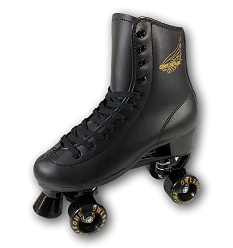 Owlsome Classic High Top Boot Style Soft Faux Leather Roller Skates for Adult & Youth