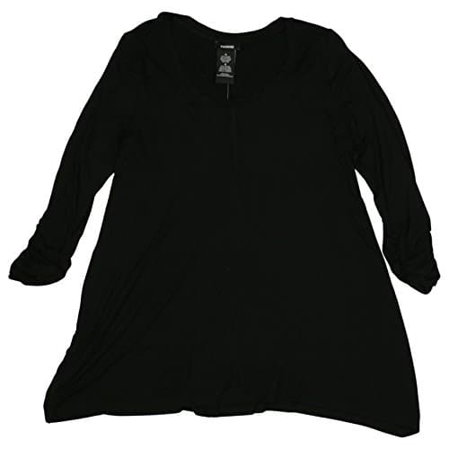 Premise Womens 3/4 Sleeve Tunic Top XX-Large Black