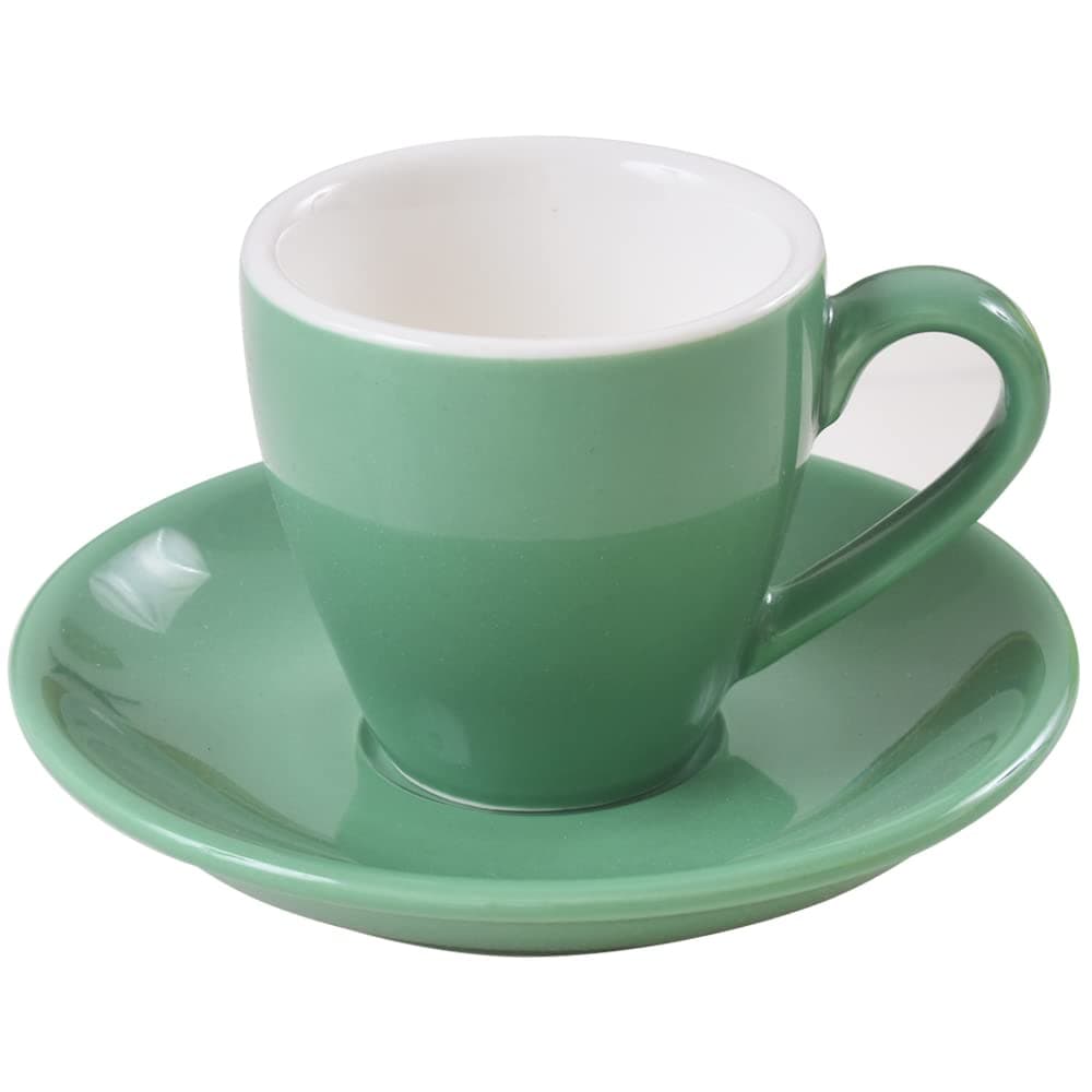 Porcelain Espresso Cup with Saucer, Espresso shot Cup, 80ml/2.7Oz, Cyan