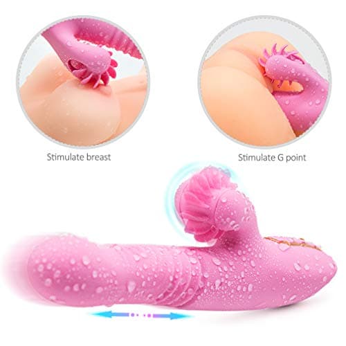 Powerful 7 Modes - Thrusting +Licking Butterfly Masasger for Women CLitorials Stimulation Six Toys for Female Vibrantor Bullet Rabbit Lifelike Adullt Game,T-Shirt