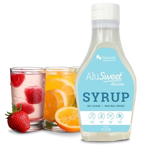 Alusweet Allulose Syrup Sugar Free Syrup Liquid Allulose Sweetener - 11 fl oz - 1:1 Sugar Substitute, Low Carb and Keto Friendly No Artificial Colors or Flavors, Non GMO, Gluten-Free, Vegan for Cocktails, Coffee, Cold Drinks, And Cooking
