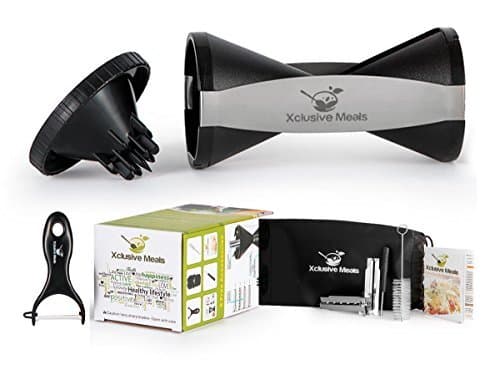 4-Blade Vegetable Spiralizer - Premium Set for Paleo Healthy Eating + 4 Recipe eBooks - Zucchini Spaguetti Noodle Maker