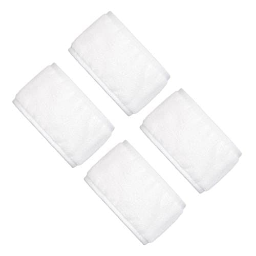 Yolito 4 Pack Spa Facial Headband Head Wrap Towel Cloth with Magic Tape for Bath, Makeup,Yoga and Sport (White)