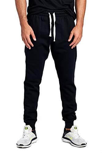 Men's Casual Jogger Sweatpants Basic Fleece Marled Jogger Pant Elastic Waist