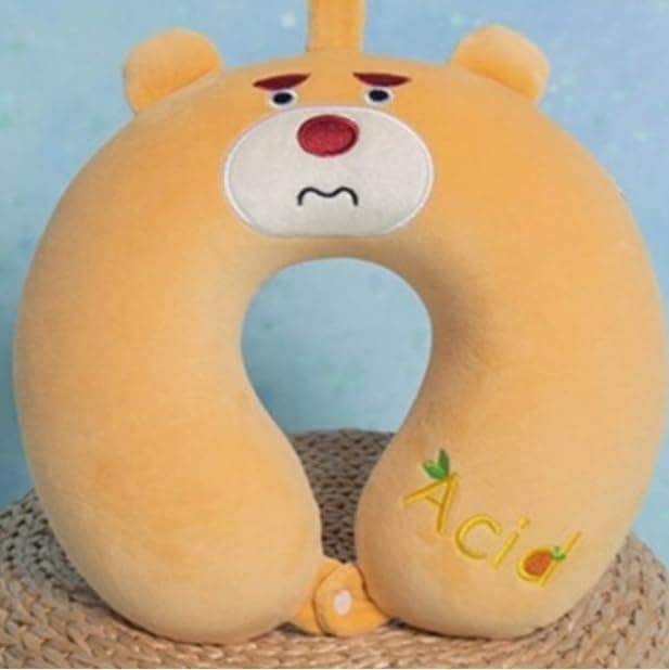 Cute Cartoon Printed Neck Pillow for Travel Orthopedic Neck Pain Relief Memory Foam Neck Support Pillow for Airplanes, Cars- Portable& Skin-Friendly U-Shaped Neck Pillow for Girls, Kids (Pink CARTOON)