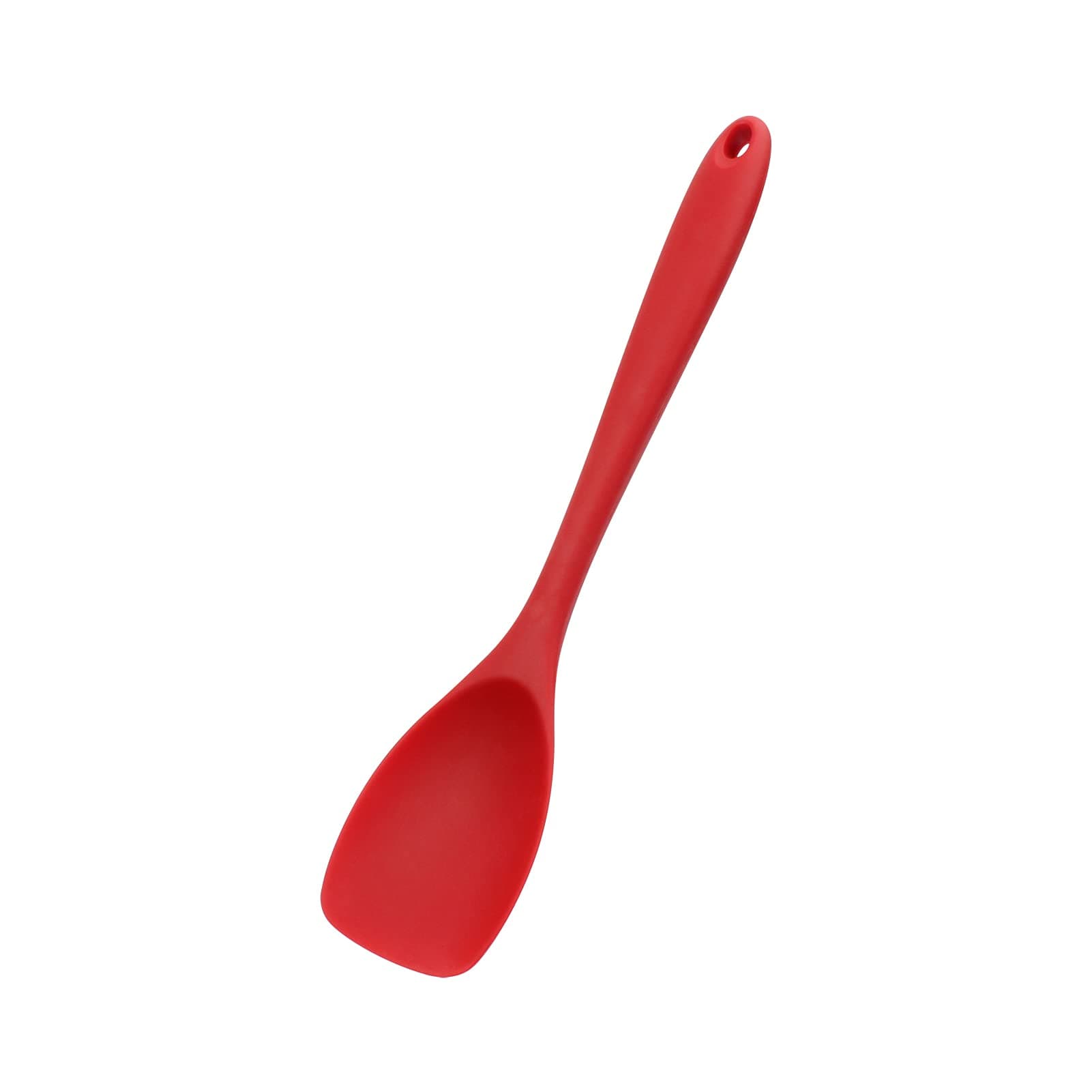 MJIYA Silicone Spatula Spoon, BPA Free & Food Grade, High Heat Resistant to 480°F, Mix Thick Batters, Scrape Sauces, Stir Pasta & More(Cherry Red, Spoon)