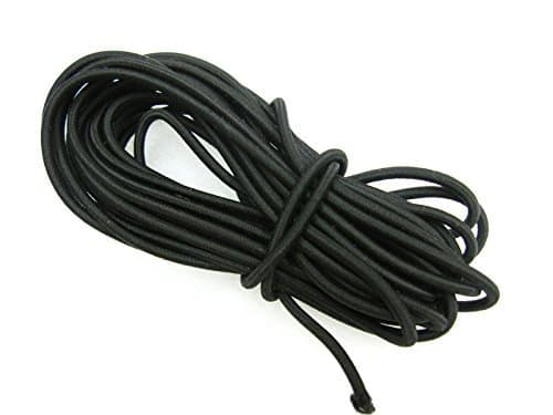 5 mts black elasticated 3mm diameter bungee shock cord - Elastic shockcord rope