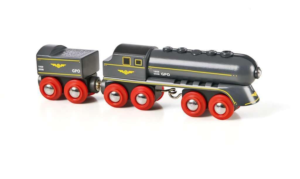Wooden Toy Train Set, Red, Speedy Bullet Train, 33697