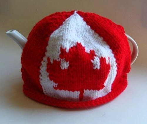 Canadian Flag Knitted Teapot Cozy