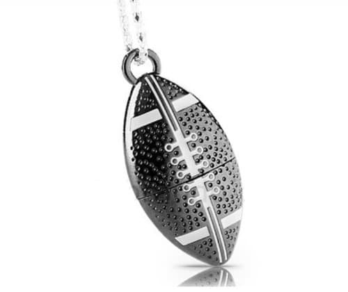 T & J HUT American Football Shape 4 GBFlash Drive Pen Drive Memory Stick Genuine Necklace