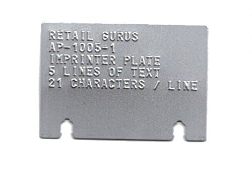 Addressograph Bartizan Embossed Metal Merchant Plate for 4850 and 4000 Flatbed Imprinters