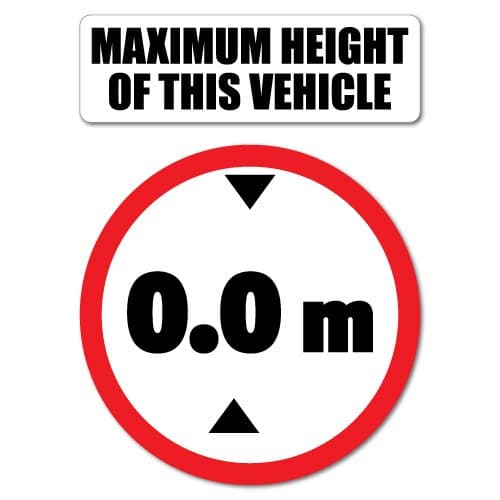 Custom Maximum Height Of This Vehicle CAB HGV Sticker Decal Car Vehicle Signage