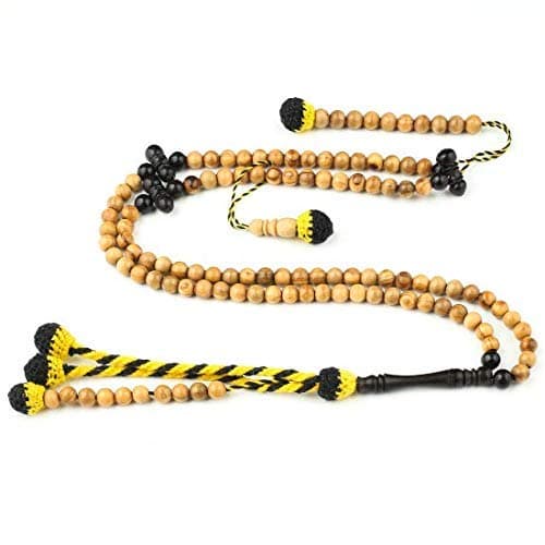 Handcrafted Tasbih Zikr Beads-Premium Africana BasmalaBeads (Traveller (6mm), Olive with Ebony Accents)