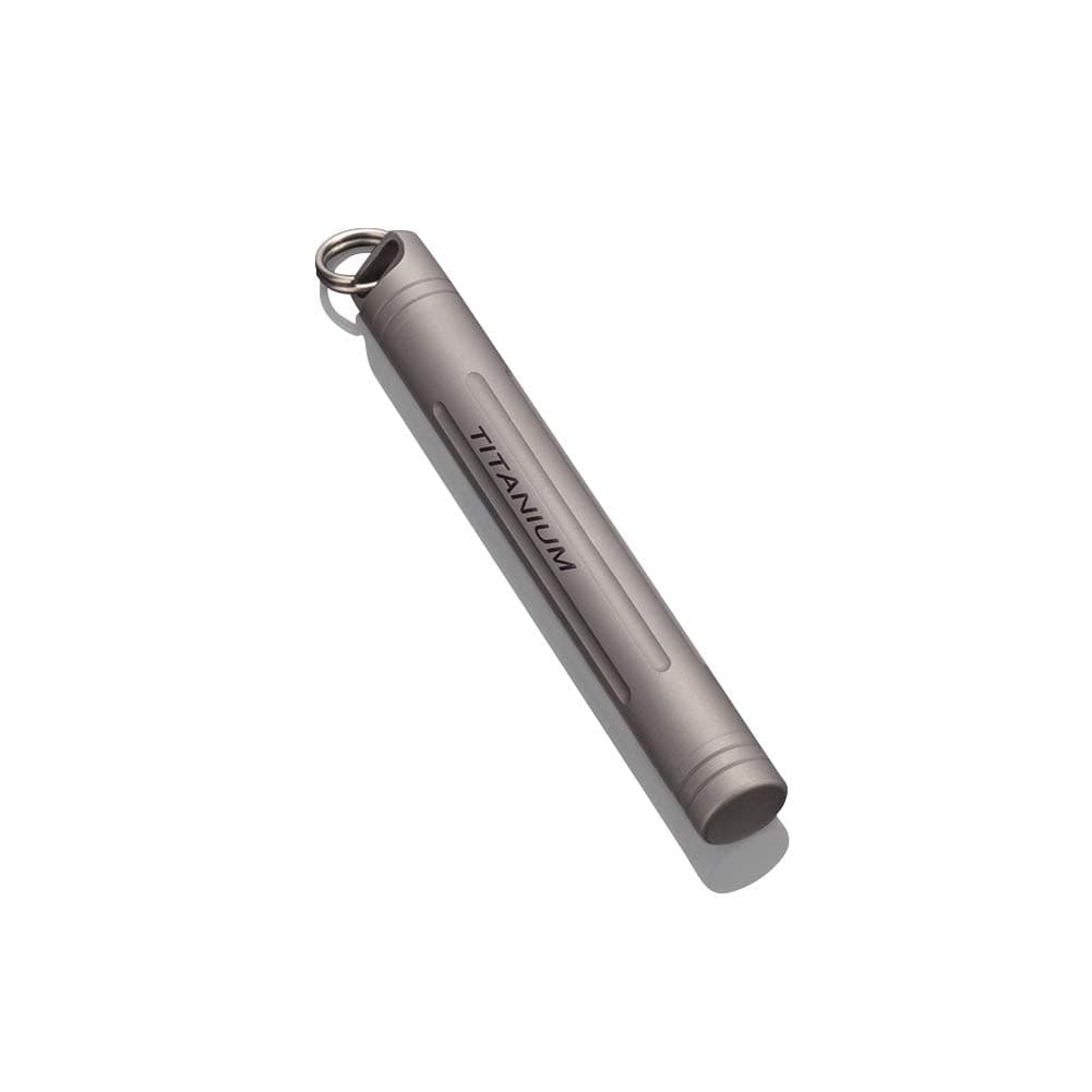 Pill Holder Keychain Toothpick Holder Titanium Container Waterproof Pocket Travel Novelty Integrated Kit Hiking Camping Outdoor Tactical Keychain Pill Fob EDC Tool with Cleaning Brush