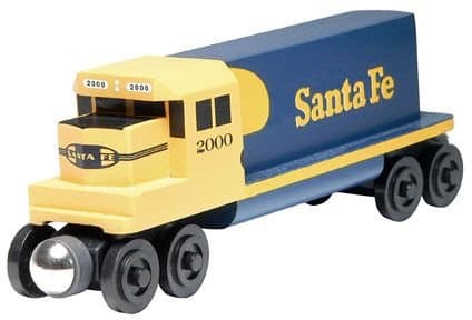 Whittle Shortline Railroad Santa Fe Yellowbonnet GP-38 Diesel Engine - Wooden Toy Train