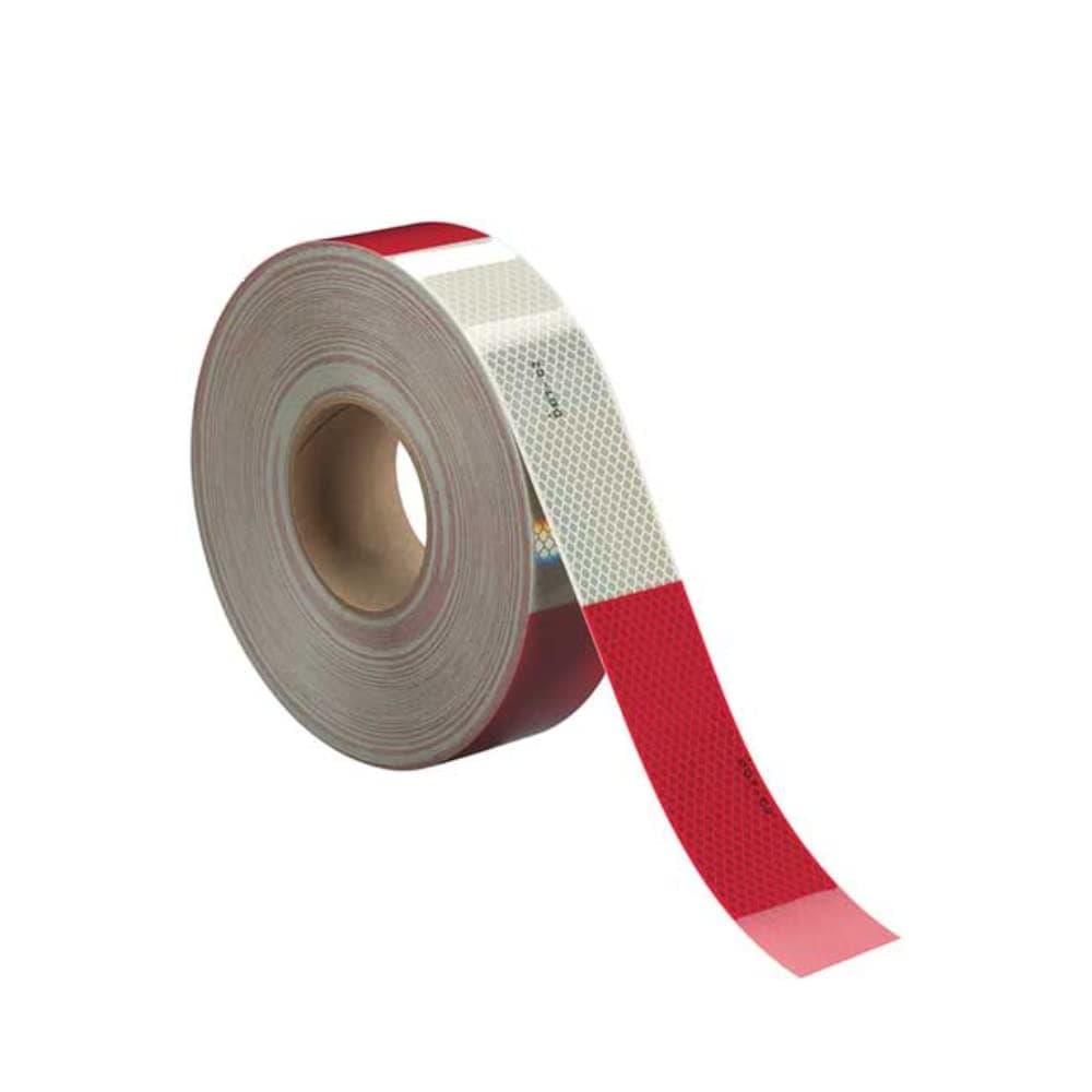 2" x 30' roll 3M Diamond Grade Reflective Safety Tape 983-326, Red/White Conspicuity Tape for Trailers, Cars, and Trucks