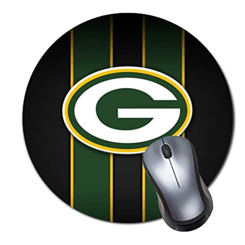 CASEOET Round Gaming Mouse Pad Custom Design, 8" Non-Slip Rubber Mousepad Mat for Desktops, Computer, PC and Laptops(Green Bay Packer)