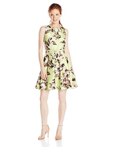 Julian Taylor Women's Petite Sleeveless Printed-Floral Shantung Dress
