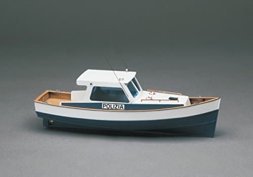 Police Motor Boat Wooden Model Kit for Adults