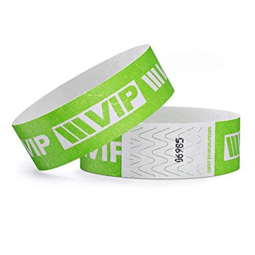 linie zwo®, Pack of 100 Wristbands Tyvek® 19 mm - VIP New Design, Neon Green